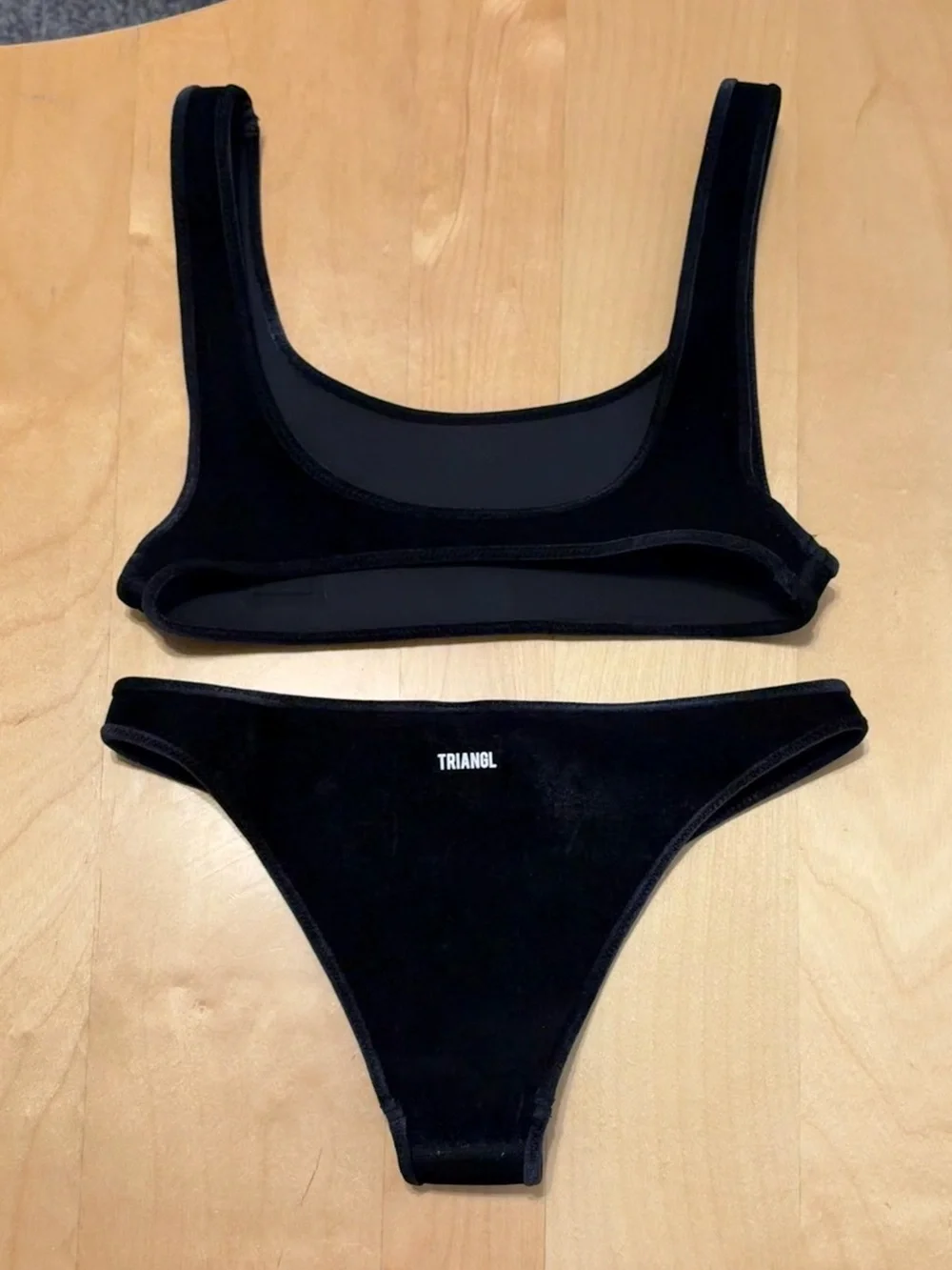 triangl The FAMOUS - Moody Skies in Black Italian Velvet with Signature Neoprene